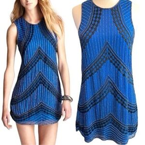 Parker Royal Blue Beaded & Silk Dress Midnights Taylor Swift